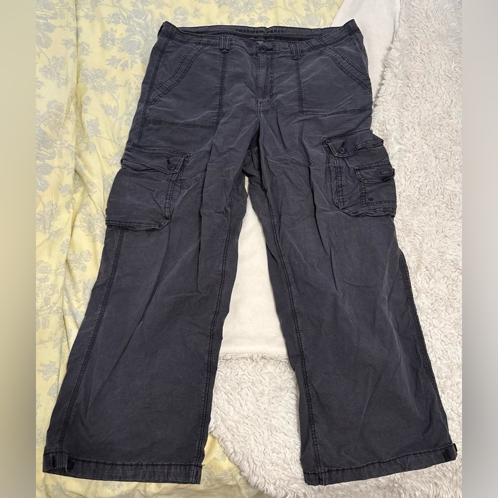 American Eagle Outfitters Blue/Gray Cargo Pants